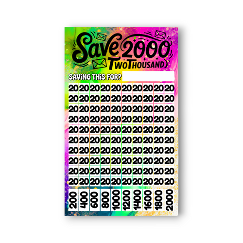 Ascend 2000 Savings Challenge | A6 Tracker, Cash Envelope & Insert Set