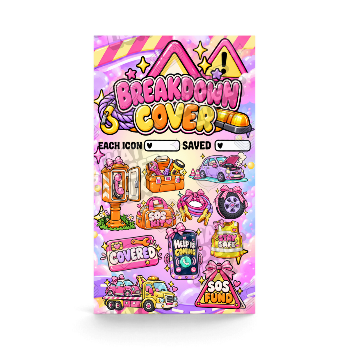 Breakdown Cover Savings Challenge | A6 Tracker, Cash Envelope & Insert Set