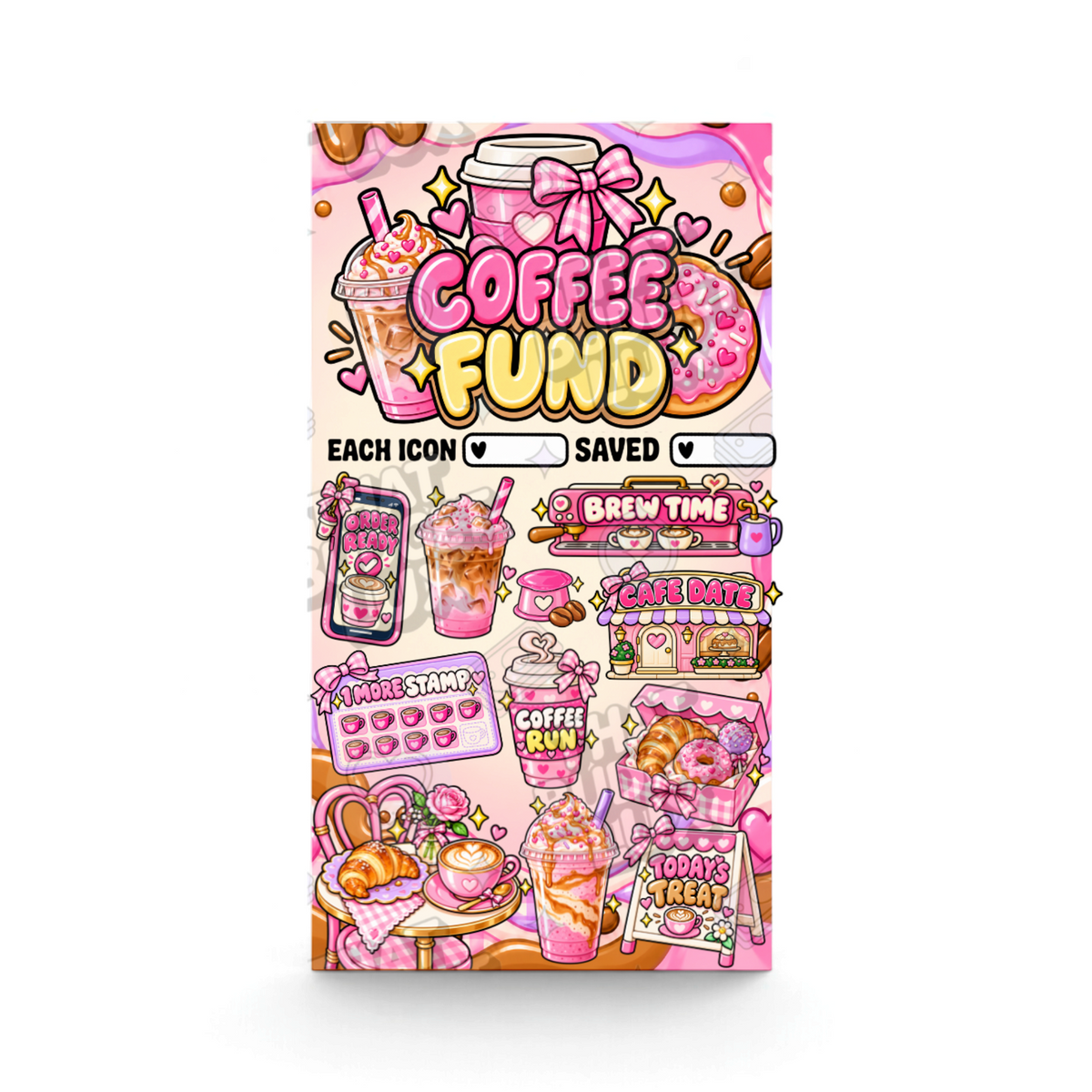 Coffee Fund Savings Challenge | A6 Tracker, Cash Envelope & Insert Set