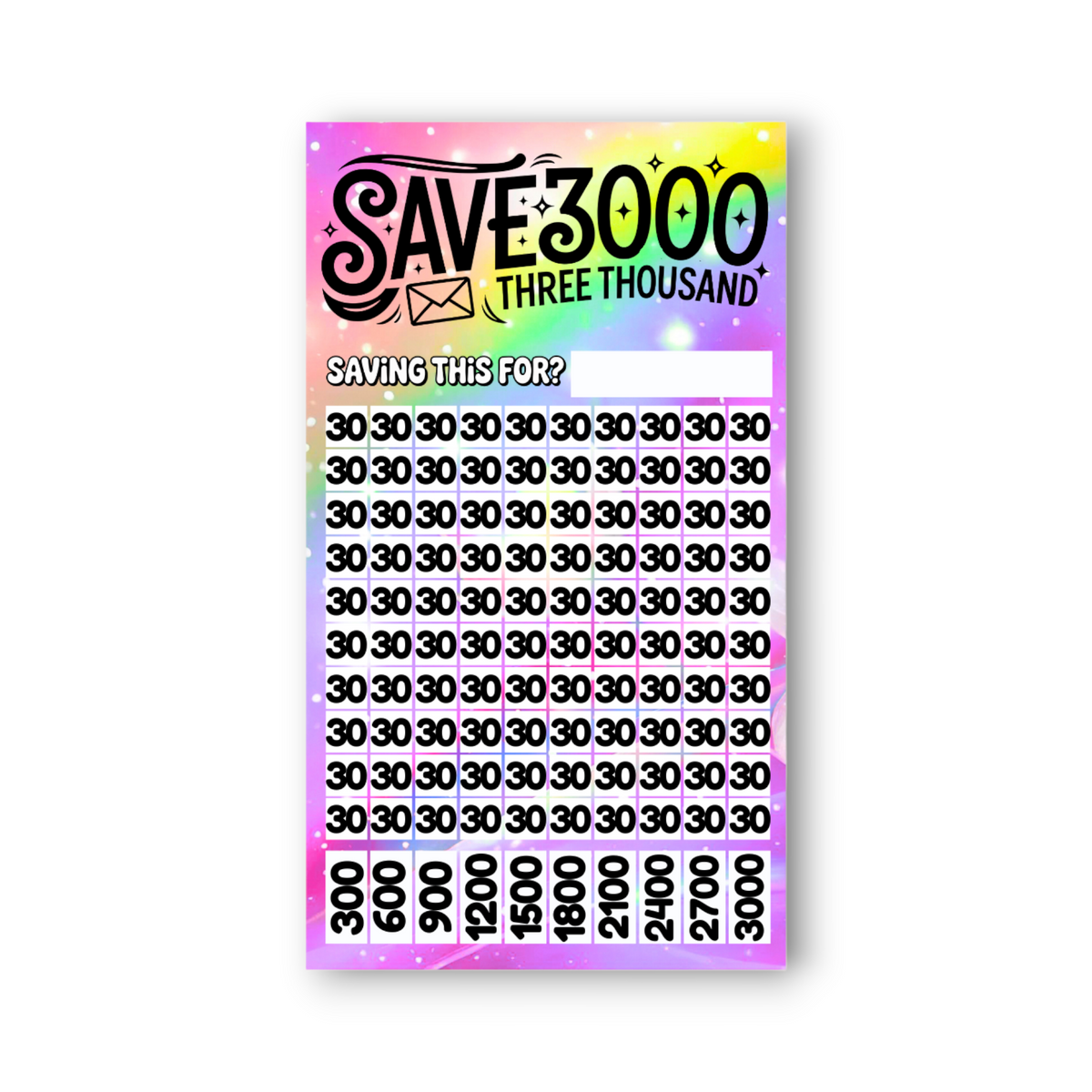 Ascend 3000 Savings Challenge | A6 Tracker, Cash Envelope & Insert Set