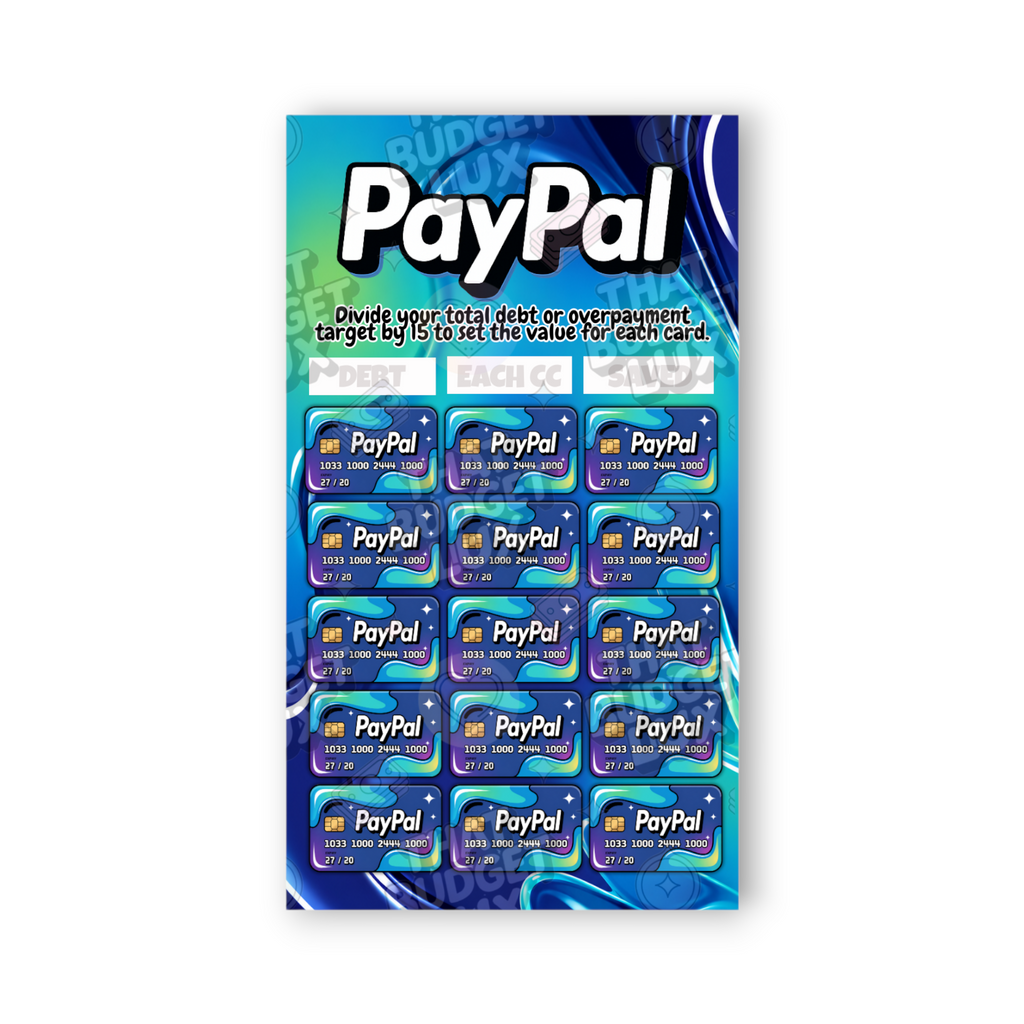 PayPal Credit Card Savings Challenge | A6 Tracker, Cash Envelope & Insert Set