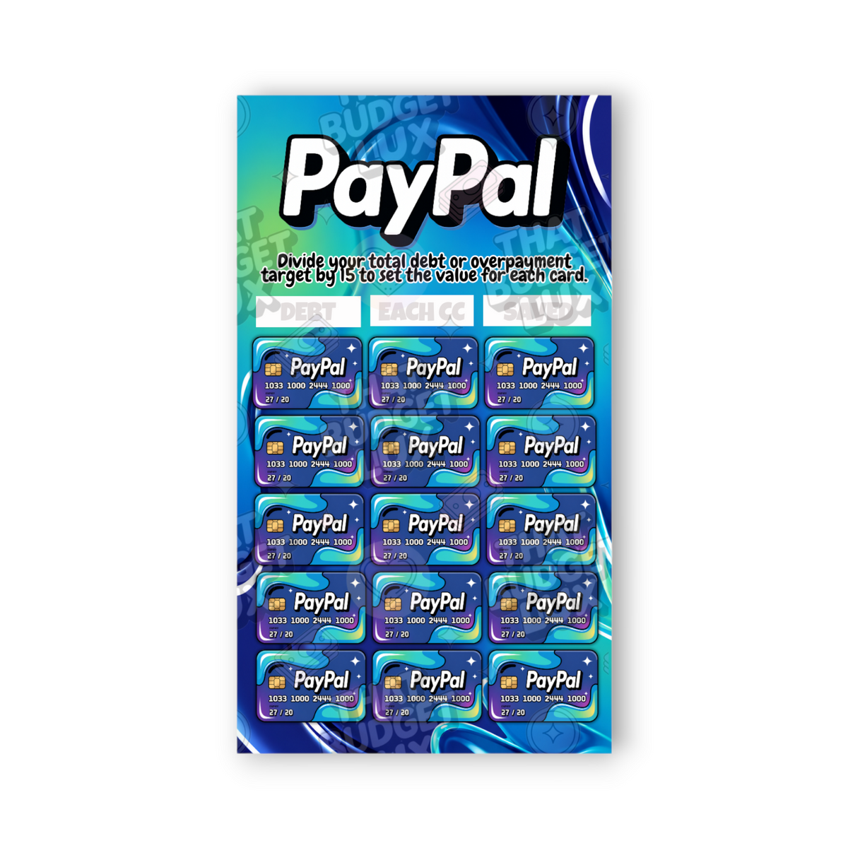 PayPal Credit Card Savings Challenge | A6 Tracker, Cash Envelope & Insert Set