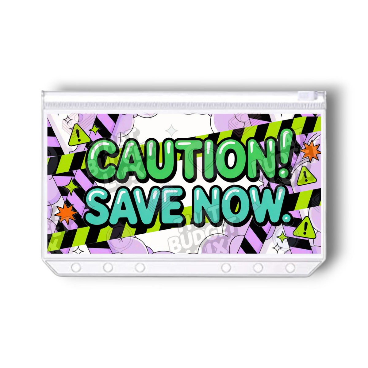 Caution Save Now Emergency Fund Savings Challenge | Save 125 | A6 Tracker, Cash Envelope & Insert Set