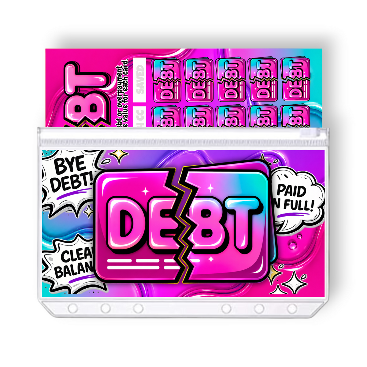 Credit Card Debt Savings Challenge | A6 Tracker, Cash Envelope & Insert Set