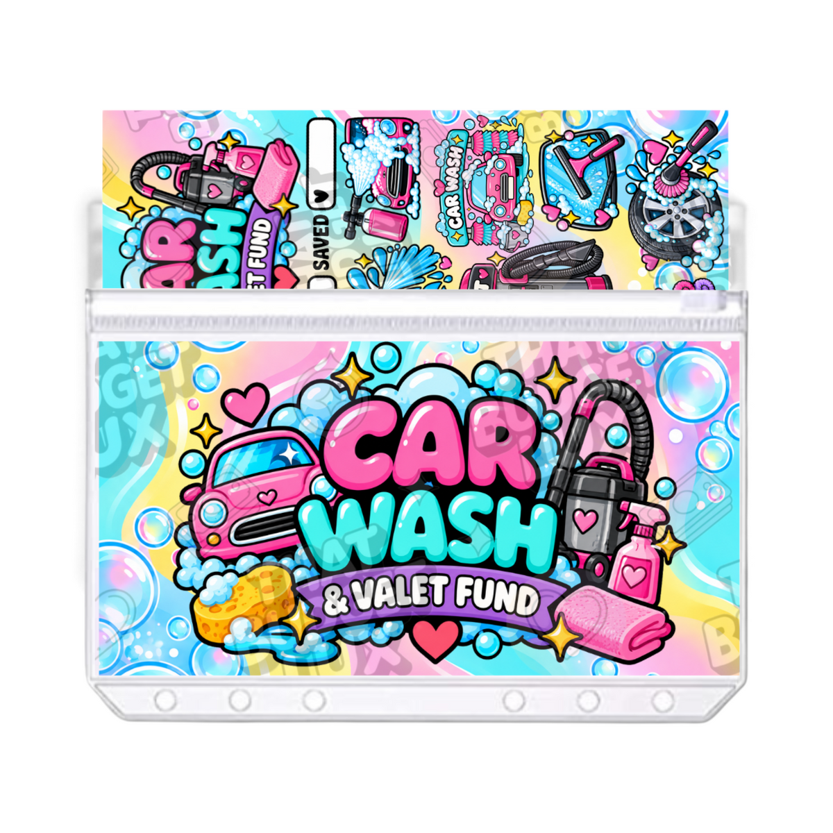 Car Wash Savings Challenge | A6 Tracker, Cash Envelope & Insert Set
