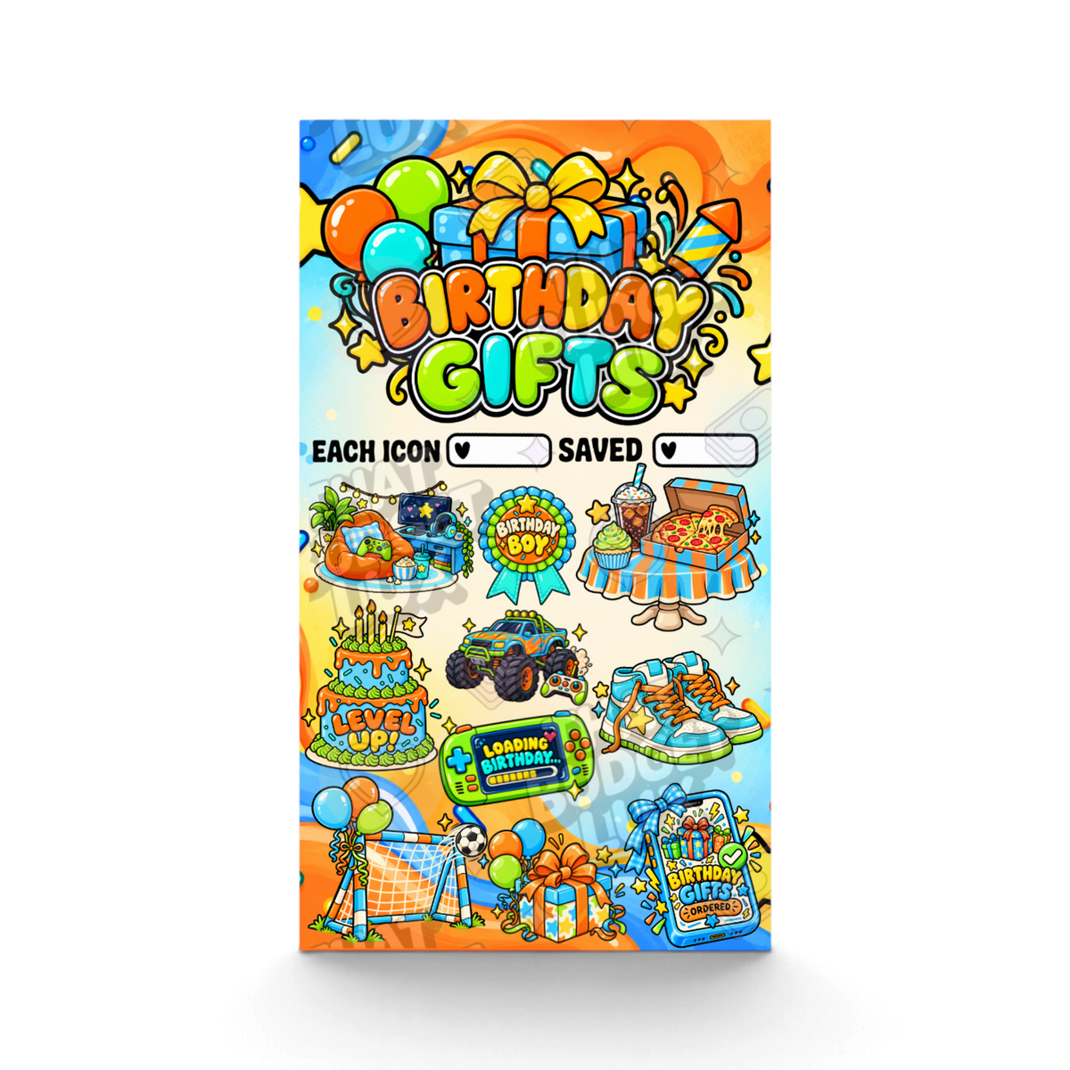Birthday Gifts for Boys Savings Challenge | A6 Tracker, Cash Envelope & Insert Set