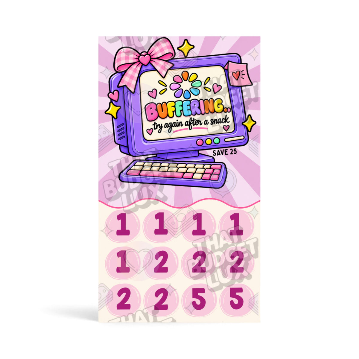 Buffering ADHD savings challenge A6 savings tracker