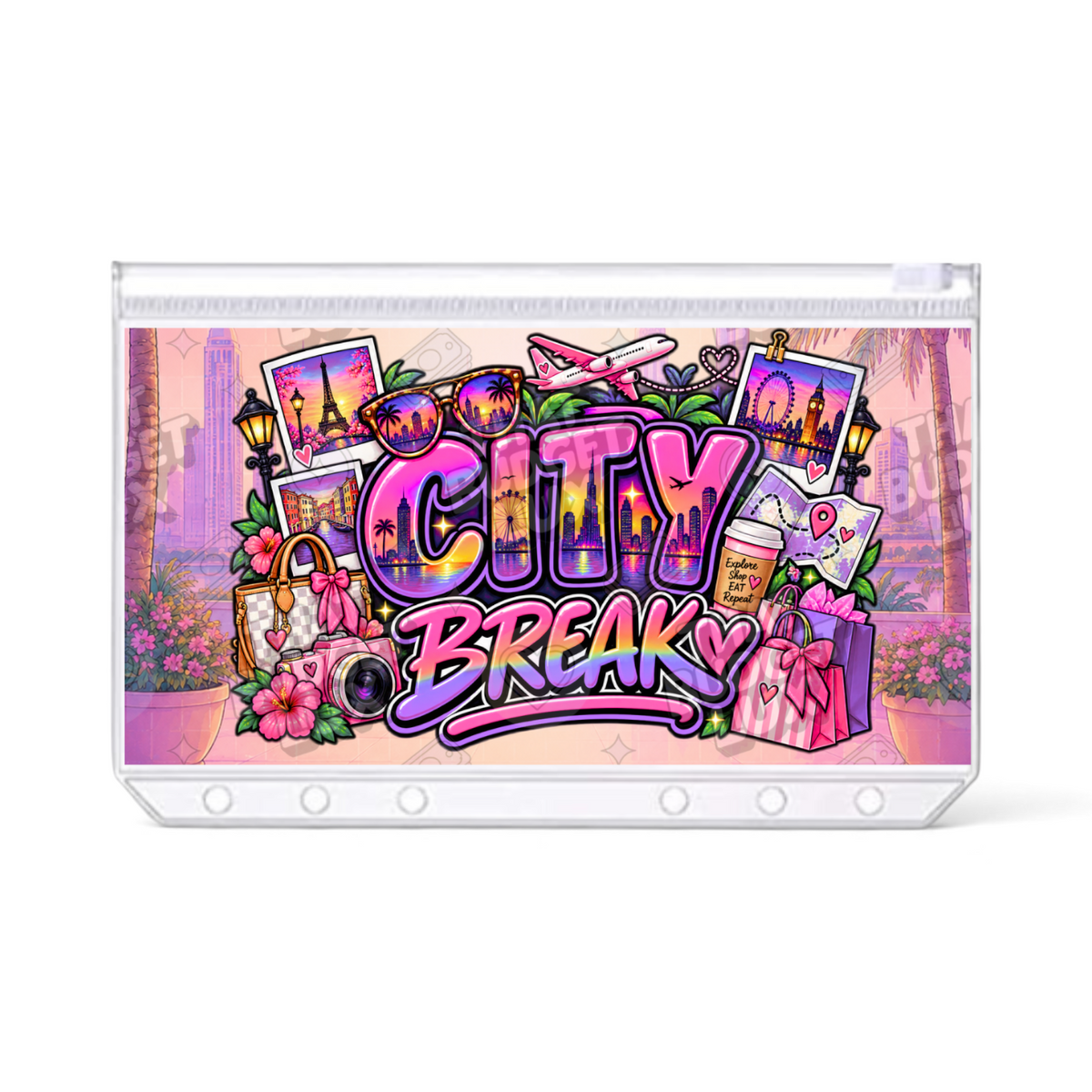 City Break A6 laminated cash envelope