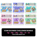 Coin Savings Challenge Bundle | All 6 Coin Insert Sets 5p, 10p, 20p, 50p, £1 & £2