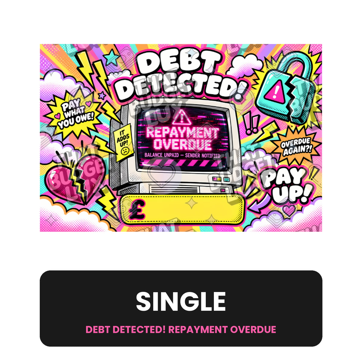 Debt Detected! Repayment Overdue Placeholder | Single | Cash Envelope Insert