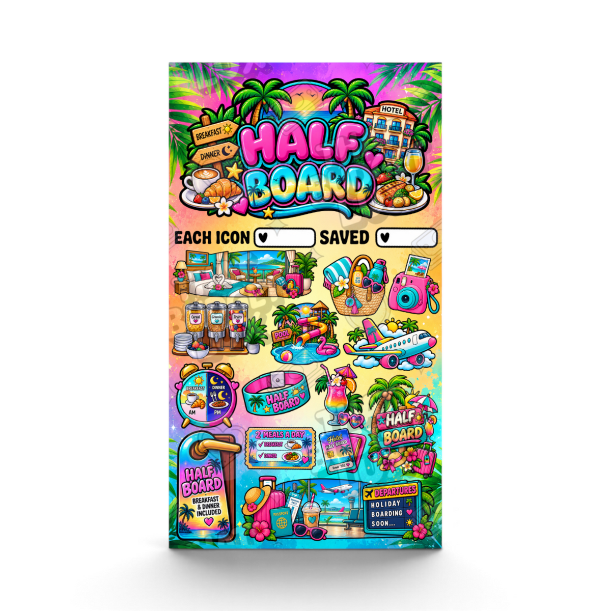 Half Board A6 savings challenge tracker insert
