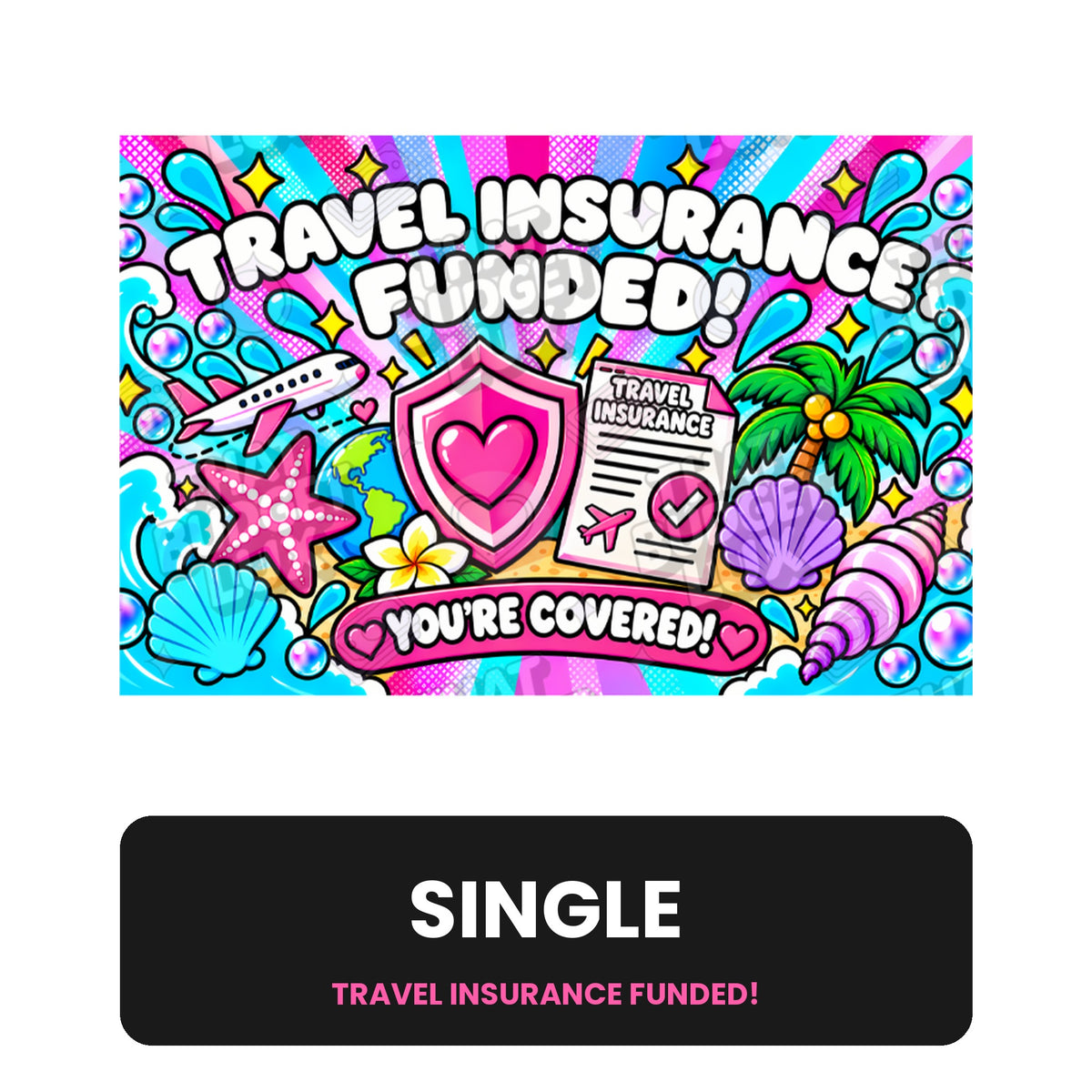 Travel Insurance Fully Funded Placeholder | Cash Envelope Wallet Insert