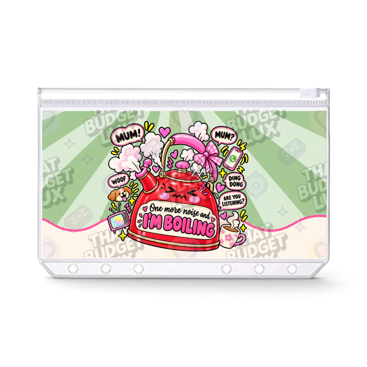 I'm Boiling ADHD savings challenge A6 zip cash envelope