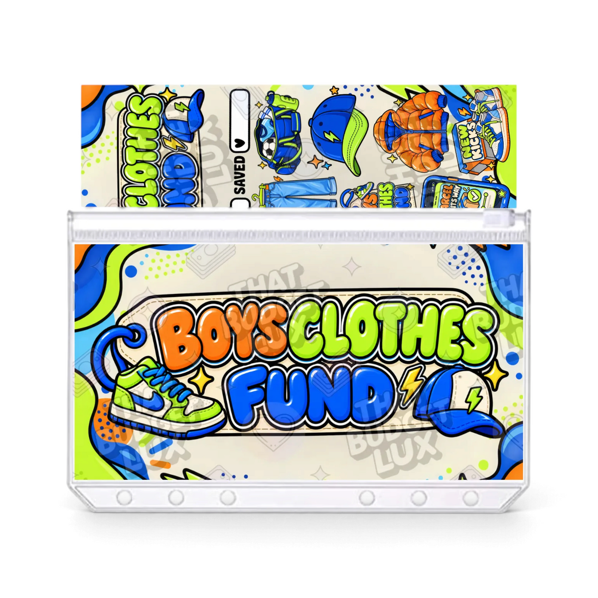 Boys Clothes Fund Savings Challenge | A6 Tracker, Cash Envelope & Insert Set
