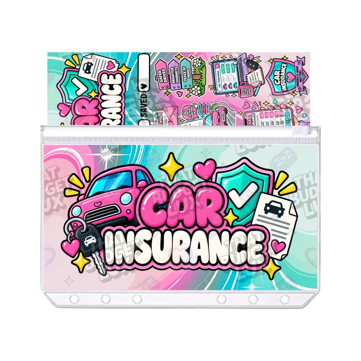 Car Insurance Fund Savings Challenge | A6 Tracker, Cash Envelope & Insert Set