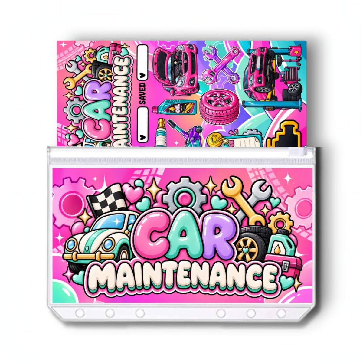 Car Maintenance Savings Challenge | A6 Tracker, Cash Envelope & Insert Set