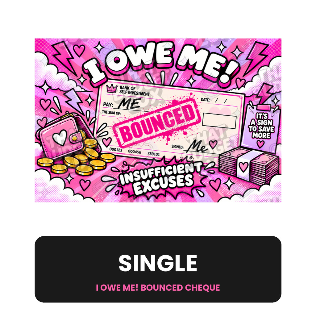 I Owe Me! Bounced Cheque Placeholder | Single | Cash Envelope Insert