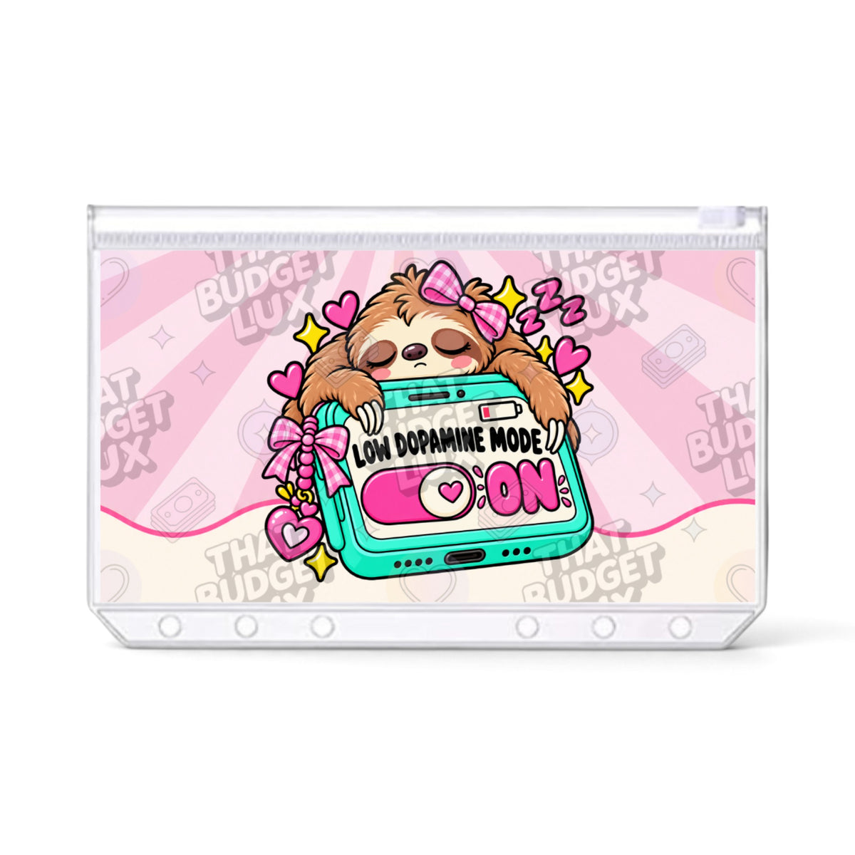 Low Dopamine Mode ADHD savings challenge A6 zip cash envelope