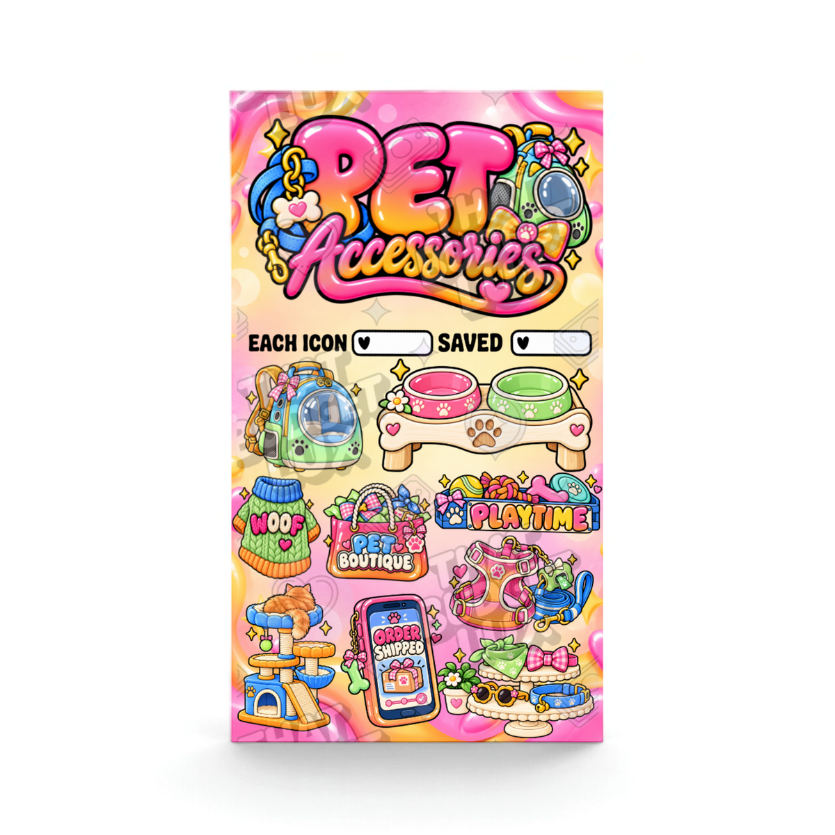 Pet Accessories Savings Challenge | A6 Tracker, Cash Envelope & Insert Set