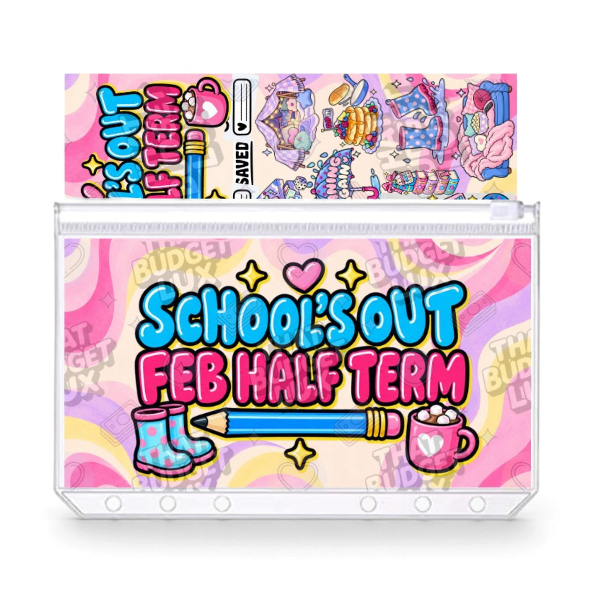 UK School Holiday Savings Challenge | February Half Term | A6 Tracker, Cash Envelope & Insert Set