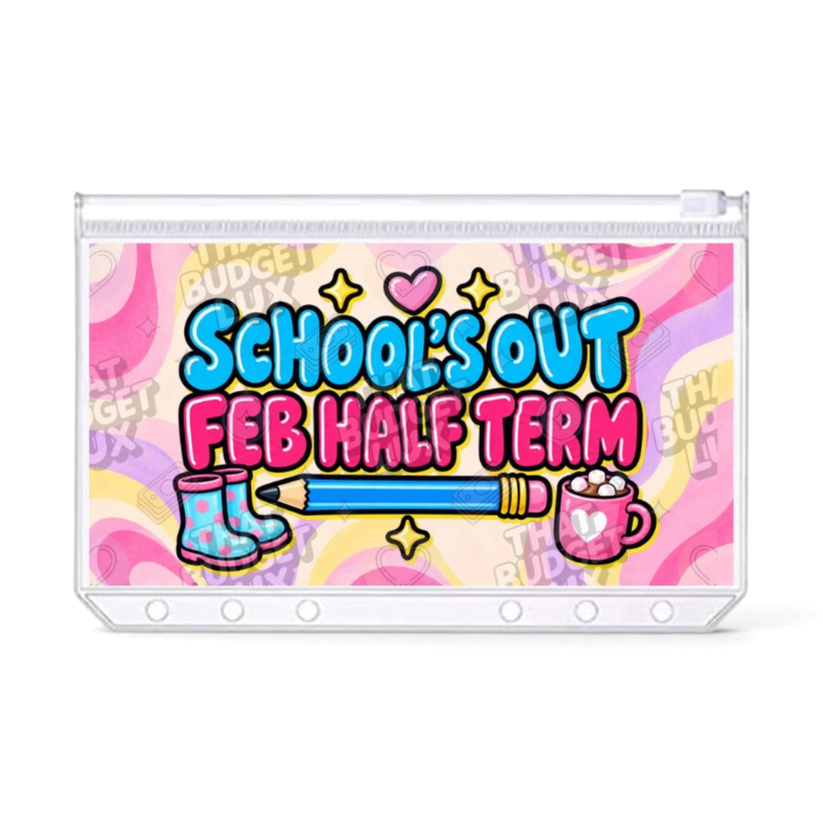 UK School Holiday Savings Challenge | February Half Term | A6 Tracker, Cash Envelope & Insert Set