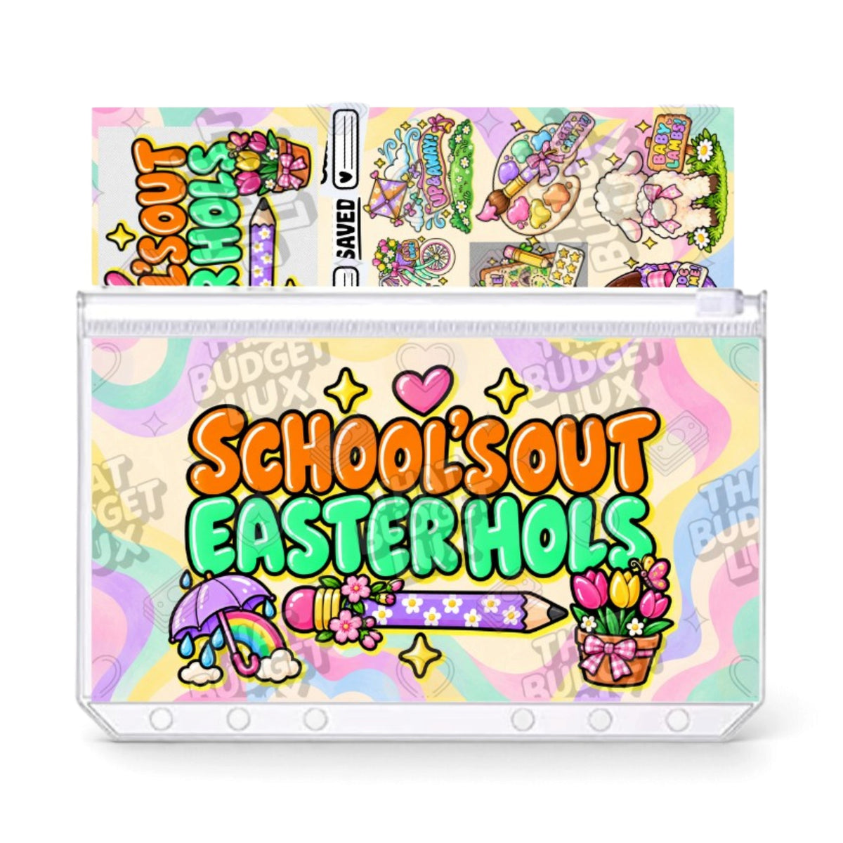 UK School Holiday Savings Challenge | April Easter | A6 Tracker, Cash Envelope & Insert Set