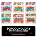 School Holiday Savings Challenges | All 6 Insert Set | A6 Cash Stuffing