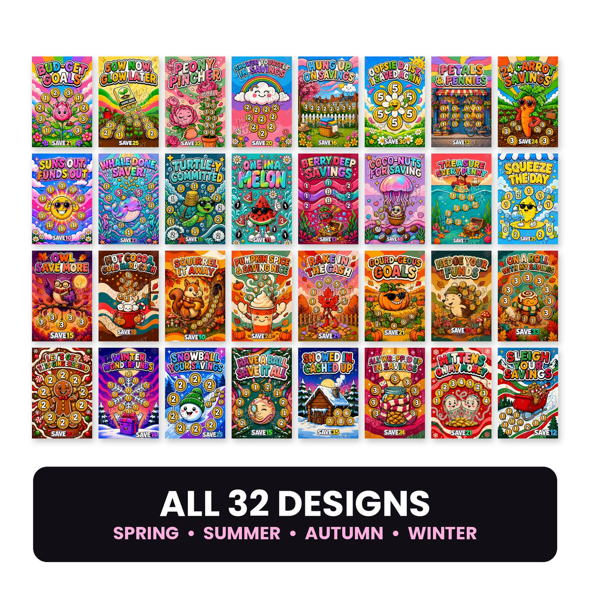 THE COMPLETE SEASONS COLLECTION | All 32 Minis | Spring Summer Autumn Winter | Cash Stuffing