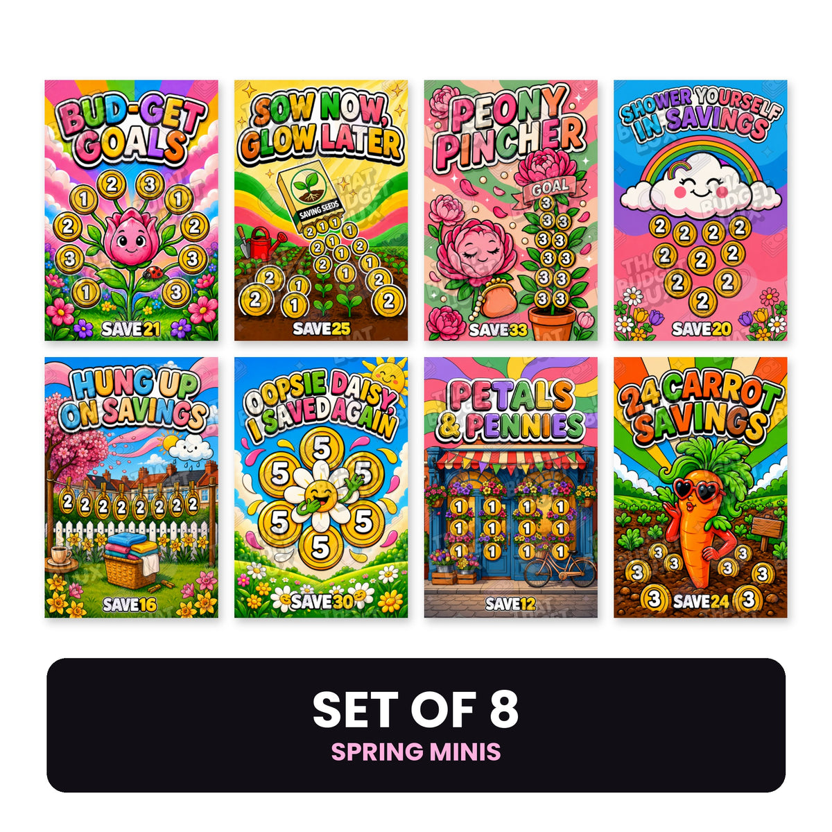 ALL 8 Spring Minis | The Seasons Collection | Cash Stuffing Minis