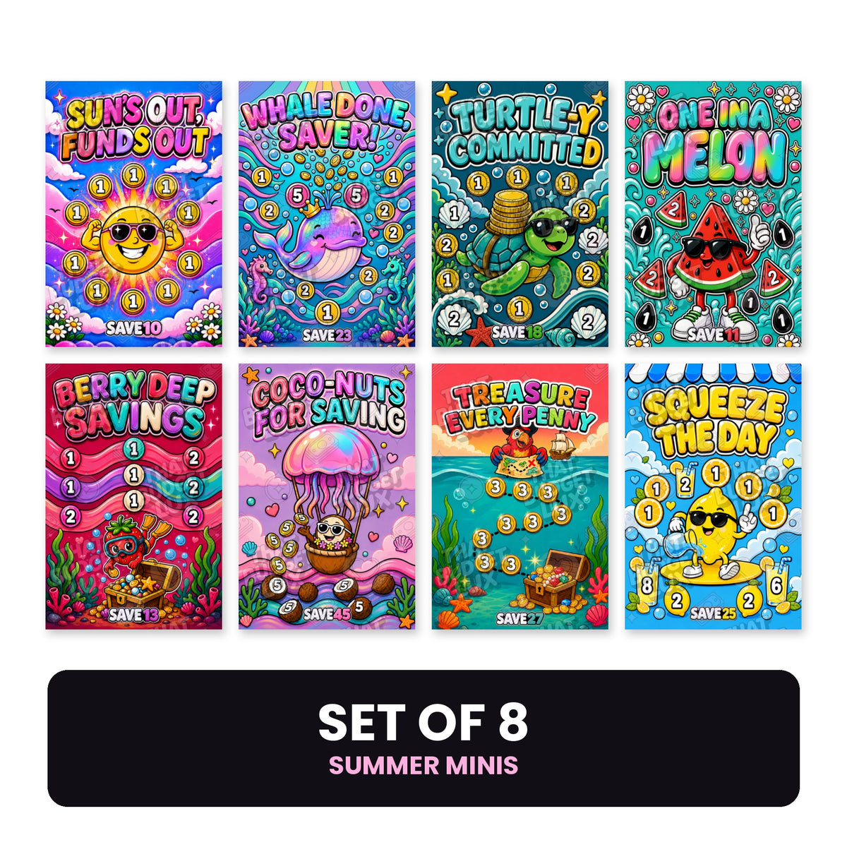 ALL 8 Summer Minis | The Seasons Collection | Cash Stuffing Minis
