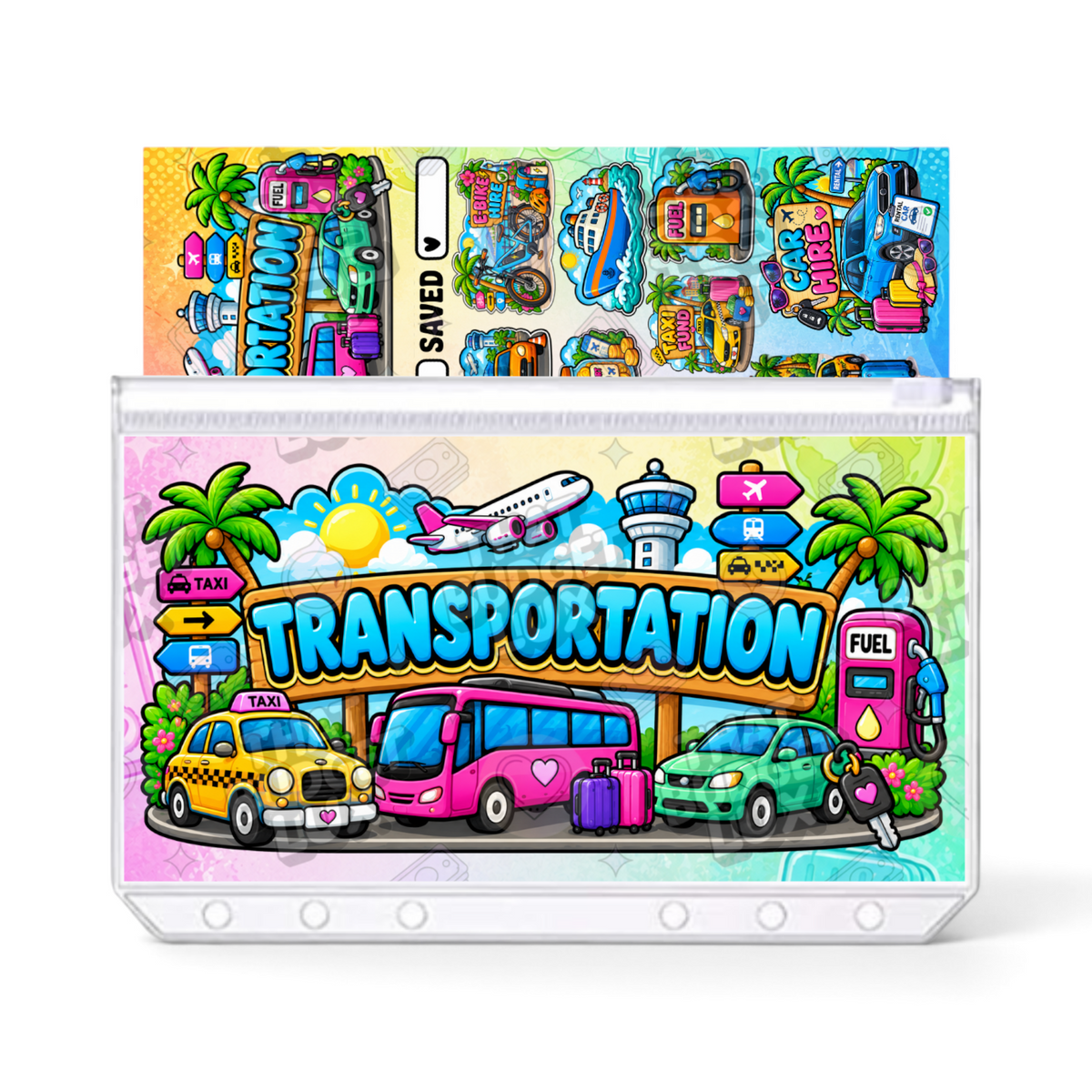 Transportation A6 insert set with matching cash envelope