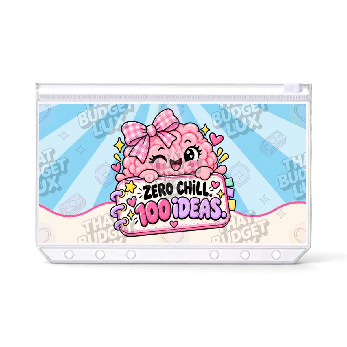 Zero Chill 100 Ideas ADHD savings challenge A6 zip cash envelope